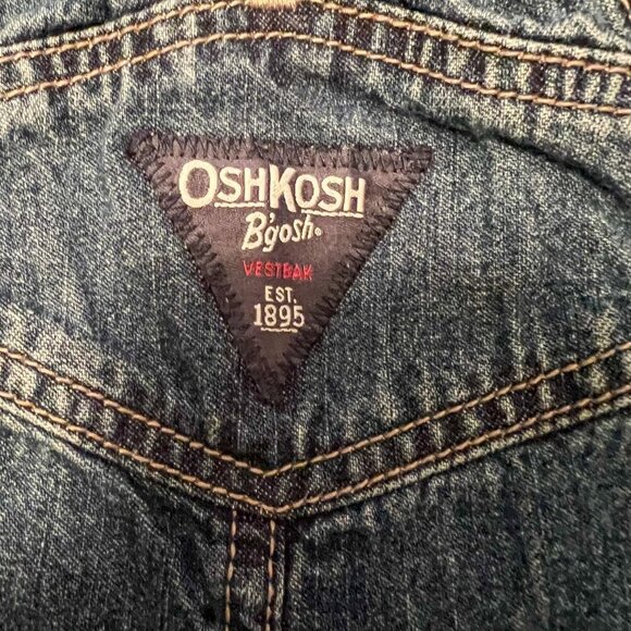 OshKosh B'gosh Denim Overall Bibs Size 12 Months - Picture 8 of 8
